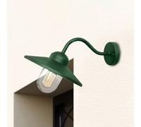 Elstead Klampenborg outdoor wall light, green, lantern, stainless steel