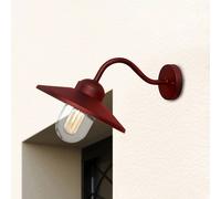 Elstead Klampenborg outdoor wall light, red, lantern, stainless steel