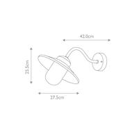 Elstead Klampenborg outdoor wall light, silver, lantern, stainless steel