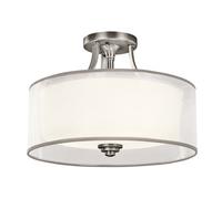 Kichler Lacey 380 Glass Semi-Flush Ceiling Light - Pewter