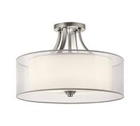 Kichler Lacey 500 Glass Semi-Flush Ceiling Light - Pewter
