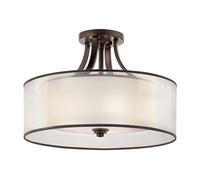 Lacey 4 Light SemiFlush Mount Mission Bronze E27 Netlighting Brown One Size