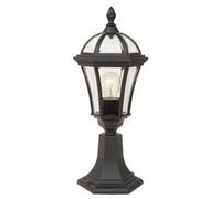 Luminosa Lighting Elstead Ledbury 1 Light Outdoor Pedestal Lantern Black Ip44, E27