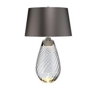 Elstead Lighting Lena 2 Light Large Smoke Table Lamp, Smoke-tinted Glass, Slate