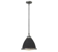 Luminosa Lighting Elstead Amelia 1 Light Medium Dome Ceiling Pendant Aged Zinc, E27