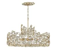 Elstead Lighting Anya 6 Light Chandelier - Silver Leaf