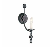 Luminosa Lighting Elstead Belfry 1 Light Indoor Candle Wall Light Black, E14