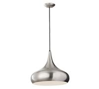 Elstead Lighting Beso 1 Light Large Dome Ceiling Pendant Brushed Steel, E27
