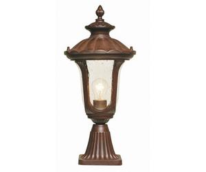 Elstead Lighting Chicago 1 Light Small Pedestal Lantern - Rusty Bronze Patina