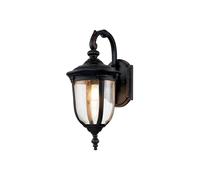 Elstead Lighting Elstead Cleveland Single Light Medium Outdoor Hanging Wall Lantern in Weathered Bronze with Clear Seeded Glass