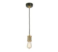 Elstead Lighting Elstead Douille Single Light Ceiling Pendant In Black And Polished Brass Finish