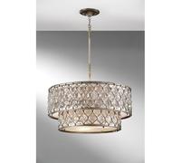 Elstead Lighting Elstead Feiss Lucia 6 Light Tiered Crystal Ceiling Pendant in a Burnished Silver Finish