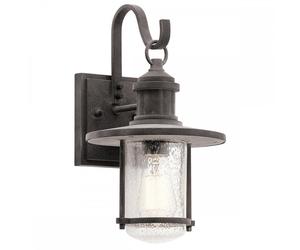 Elstead Lighting Elstead Kichler Riverwood Single Light Medium Outdoor Wall Fitting in Weathered Zinc