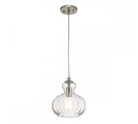 Elstead Lighting Elstead Kichler Riviera Single Light Ceiling Pendant in Brushed Nickel Finish