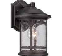 Elstead Lighting Elstead Marblehead Coastal Single Light Small Wall Lantern in Palladian Bronze Finish with Seeded Glass