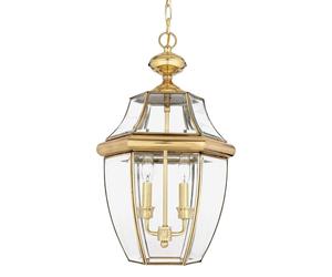 Elstead Lighting Elstead Newbury 2 Light Ceiling Pendant Made from Solid Brass in Polished Brass Finish