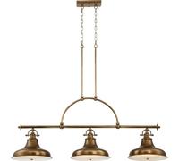 Elstead Lighting Emery 3 Light Pendant Bar Chandelier Light Weathered Brass, E27