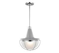 Luminosa Lighting Elstead Livingstone 1 Light Ceiling Pendant Polished Nickel, Grey, E27