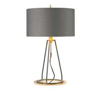 Elstead Lighting Ferrara Table Lamp Grey and Polished Gold, Gold