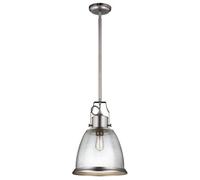 Hobson 1 Light Large Dome Ceiling Pendant Satin Nickel E27 Netlighting Grey One Size