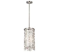 Luminosa Lighting Elstead Lexi 1 Light Cylindrical Ceiling Pendant Polished Nickel, E27
