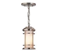 Luminosa Lighting Elstead Lighthouse 1 Light Small Outdoor Ceiling Chain Lantern Brushed Steel Ip44, E27