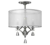 Mime 3 Light Semi Flush Ceiling Light Brushed Nickel E14 Netlighting Grey One Size