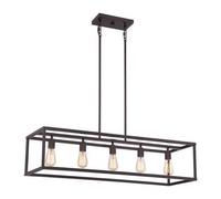 Luminosa Lighting Elstead New Harbor 5 Light Pendant Bar Island Chandelier Light Western Bronze, E27