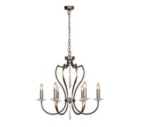 Elstead Lighting Pimlico 6 Light Chandelier Dark Bronze, Brown