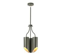 Luminosa Lighting Elstead Quinto 3 Light Multi Arm Ceiling Pendant Dark Grey Polished Nickel, E27