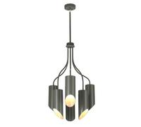 Elstead Lighting Quinto 6 Light Chandelier Dark Grey Polished Nickel, Silver