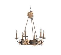 Elstead Lighting Simone 6 Light Chandelier - Bronze & Gold