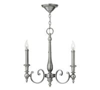 Luminosa Lighting Elstead Yorktown Chandelier 3 Light Antique Nickel Finish, E14