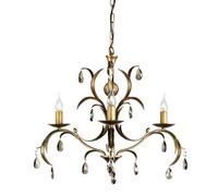 Lily Chandelier 3 Light Metallic Bronze Floral Leaves Design Netlighting Brown One Size