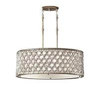 Elstead Lucia 3 Light Ceiling Cylindrical Pendant Polished Silver, E27