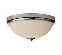 Malibu 2 Light Bathroom Flush Mount Ceiling Light Polished Chrome IP44 E27 Netlighting Grey One Size