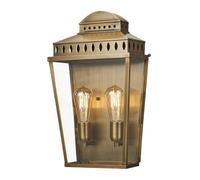 Mansion House 2 Light Large Outdoor Wall Lantern Brass IP44 E27 Netlighting Yellow One Size