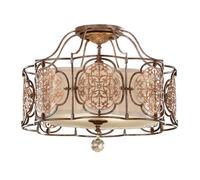 Elstead Marcella 3 Light Semi Flush Ceiling Light British Bronze, E27
