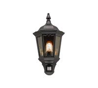 Elstead Medstead outdoor wall light, sensor, black, IP43