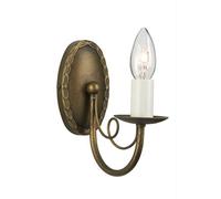 Luminosa Lighting Elstead Minster 1 Light Indoor Candle Wall Light Black, Gold, E14