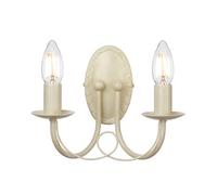 Luminosa Lighting Elstead Minster 2 Light Indoor Candle Wall Light Gold, Ivory, E14