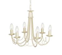 Elstead Minster 6 Light Chandelier Ivory, Gold Finish, E14