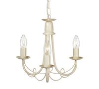 Luminosa Lighting Elstead Minster Chandelier 3 Light Ivory, Gold Finish, E14