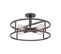Elstead New Harbor 4 Light Semi Flush Ceiling Light Western Bronze, E27