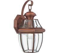 Elstead Newbury 1 Light Medium Wall Lantern - Aged Copper, E27