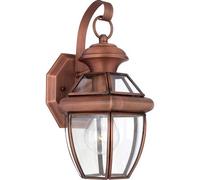 Luminosa Lighting Elstead Newbury 1 Light Small Wall Lantern - Aged Copper, E27
