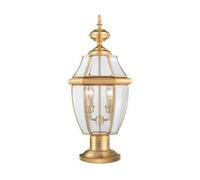 Luminosa Lighting Elstead Newbury 2 Light Outdoor Pedestal Light Polished Brass Ip44, E14