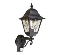 Elstead Lighting Norfolk 1 Light Up Wall Lantern With Pir - Black, Black