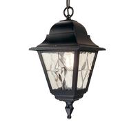 Elstead Norfolk NR9 outdoor hanging light, black/clear, IP43