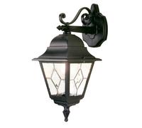 Elstead Norfolk outdoor wall lamp, black/clear, leaded glass, IP43